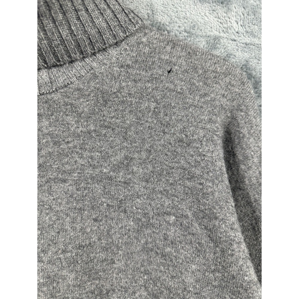 Madewell 100% Cashmere Turtleneck Sweater Gray Medium Ribbed Knit M